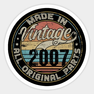 Classic 13th Birthday Gift For Men Women Vintage 2007 Sticker